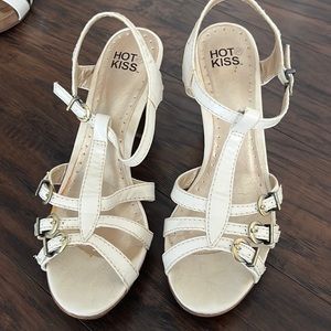 Cute strappy white heels size 9.5